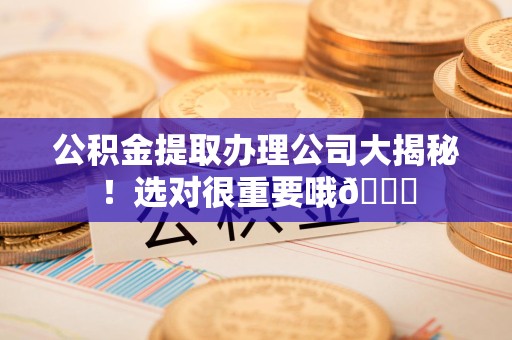 下城公积金提取办理公司大揭秘！选对很重要哦😎